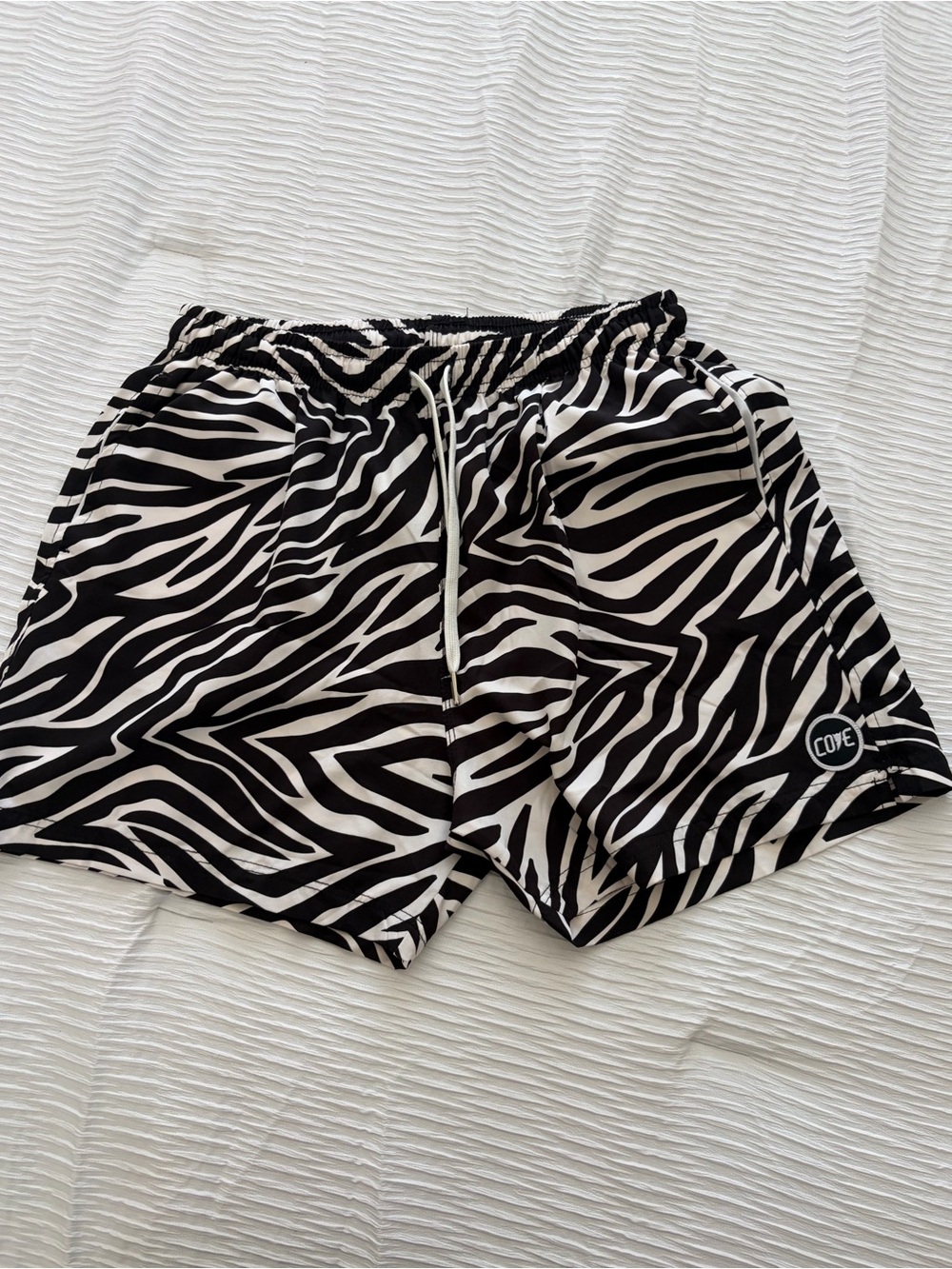 Cove Zebra-Print Black & White Athletic Shorts